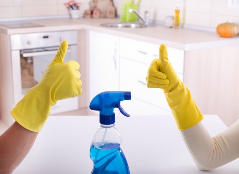 Team members providing detailed Wimbledon cleaning services in a home setting